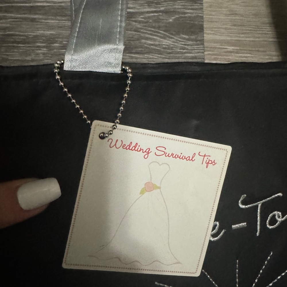 Bride To Be Black & Silver Tote Bag - Picture 3 of 6